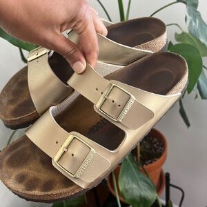 Gold Birkenstocks!